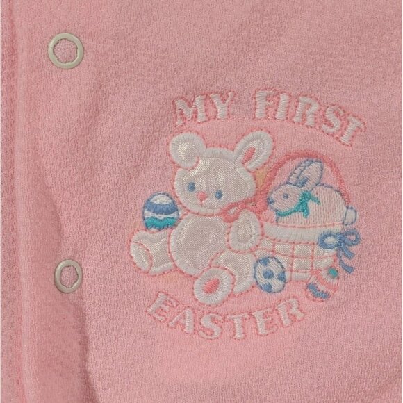 NWT Baby Vtg Easter Outfit Bunny Sleeper My First Ears Pajamas Honors 9 Months - Picture 3 of 16